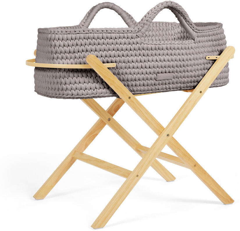 Ickle Bubba Nova Moses Basket & Pine Stand Tawny 76cm H X 48cm W X 82cm L