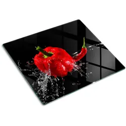 GLASPLATTE 60x52 cm Rote Paprika