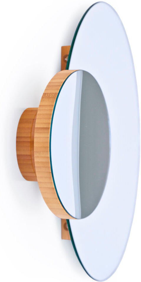 Brayden Studio Mendocino Wall Makeup / Shaving Mirror Natural Wood 55cm H X 45cm W X 10cm D