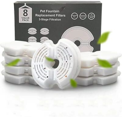 Uplifted Finds Multiple Filtration Pet Water Fountain Replacement Filters 8 Pack