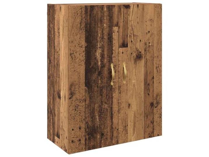 Wandschrank Altholz 69,5 x 34 x 90 cm Holzwerkstoff Kieferntüren, flache Regale, Wandmontage, Wohnzimmer, Arbeitszimmer, pflegeleicht, robust, modernes Design