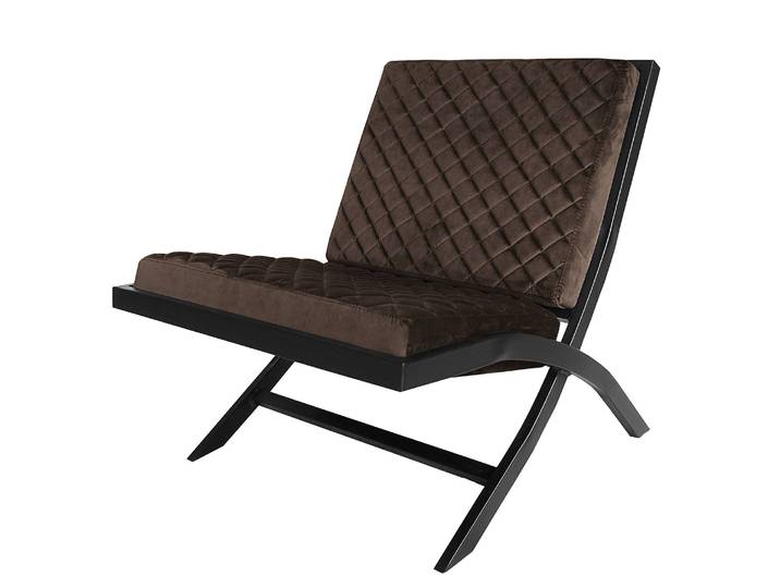Fauteuil Bourke I Marron/Marron foncé Velours Ravi 64 x 73 x 75cm