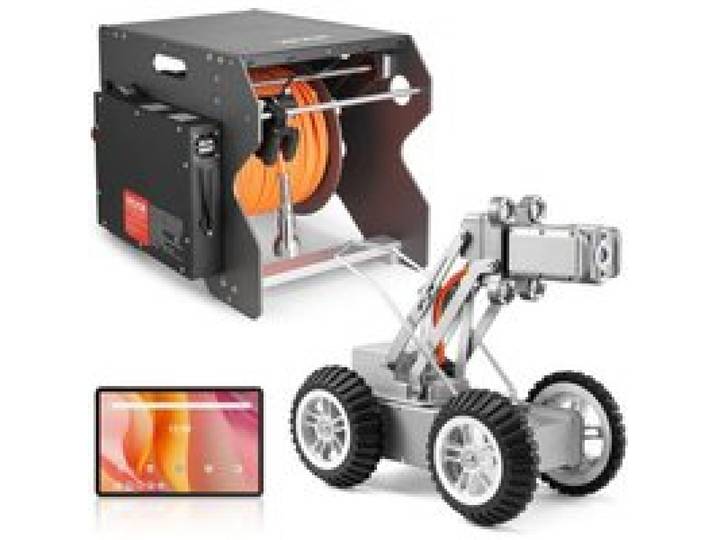 VEVOR Robot Inspection Canalisation Égout, Câble de Détection 60 m, Caméra Avant Arrière 2 Mpx, Tablette Tactile, Caméra Plomberie IP68, Éclairage, Compteur Distance, pour Canalisations Industrielles