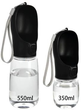 Uplift Treasures Portable Dog Water Bottle With Travel Bowl black 550ml (18.6oz)