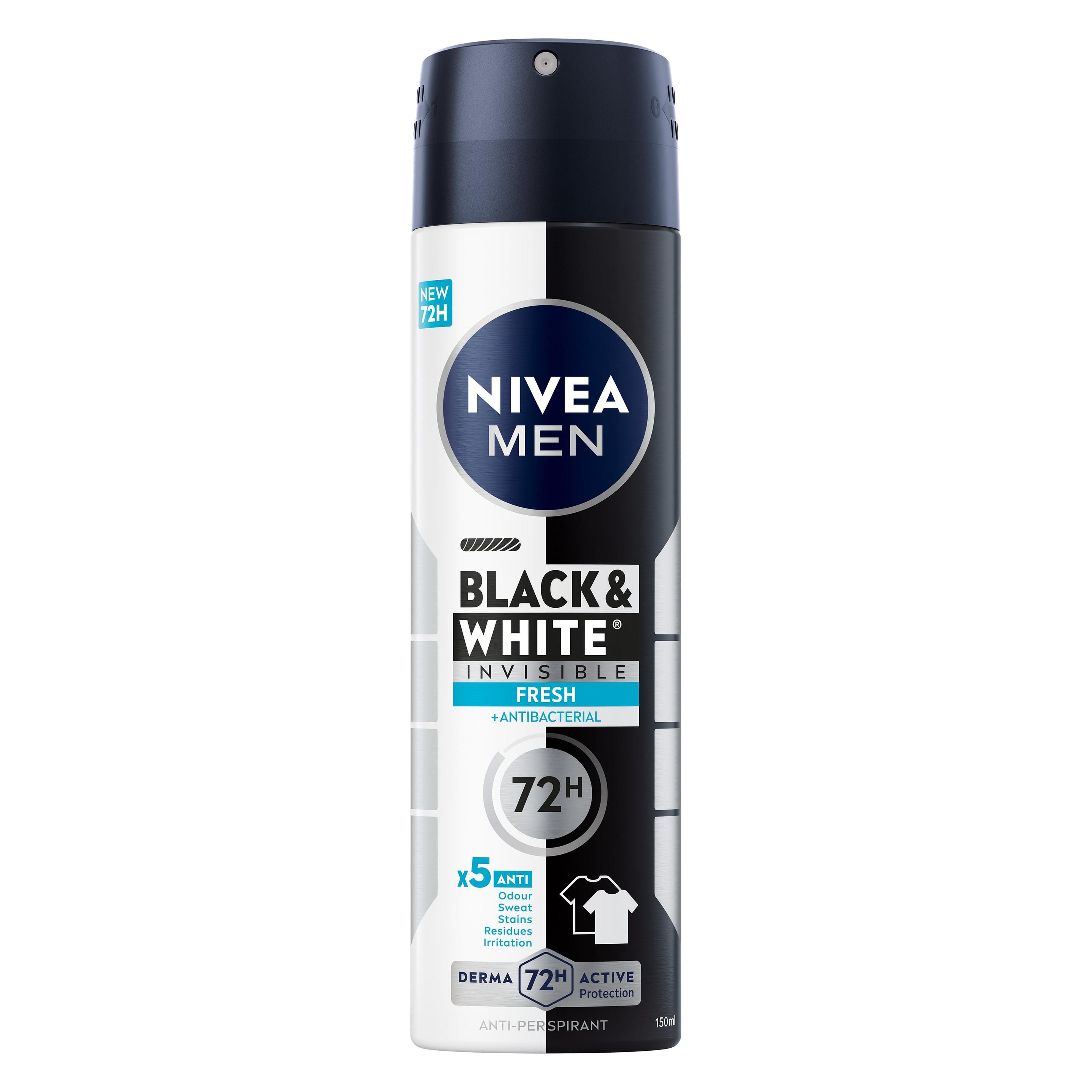 Nivea Black & White Invisible Fresh Male Spray (Spray, 150 ml) (4006000104799)