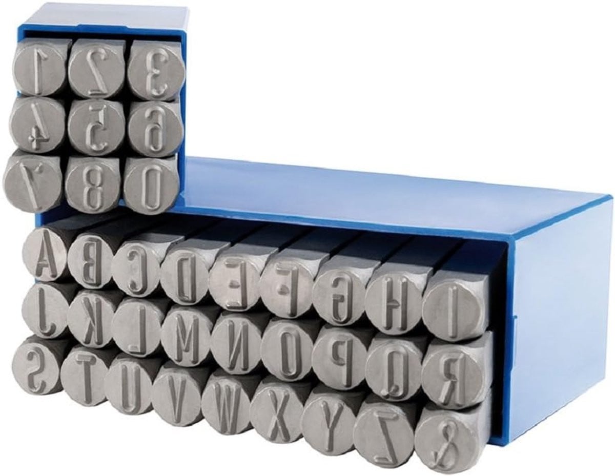 Slagcijfers Letters Markeer Stempels voor Metaalbewerking Grijs 10 mm Hoogte