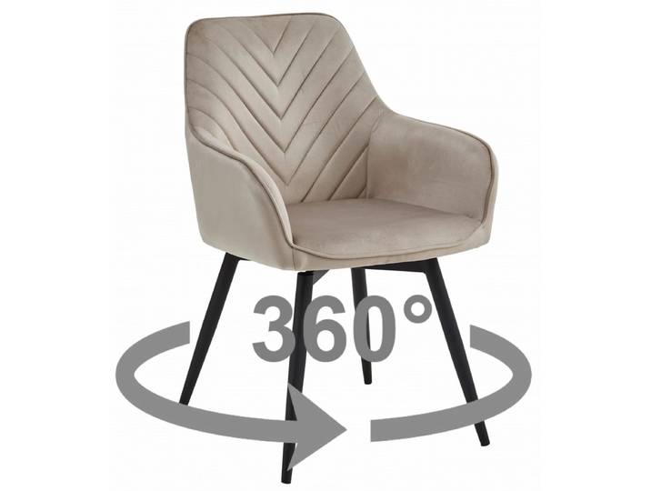 Drehbarer Esszimmerstuhl NANA360 VELVET, beige
