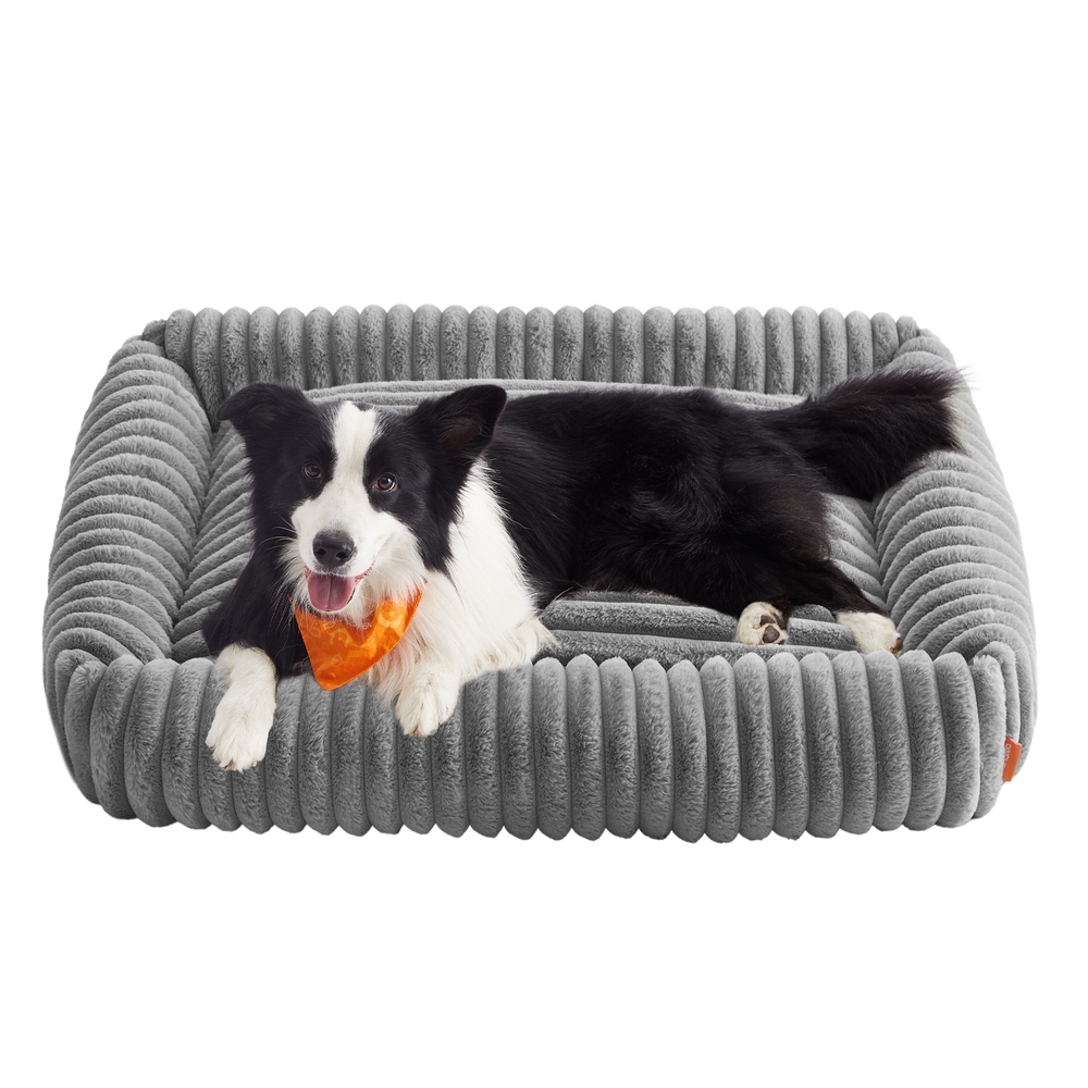 Feandrea Mittelgroßes orthopädisches Hundekörbchen 106 x 75 x 20 cm taubengrau PGW313GD01