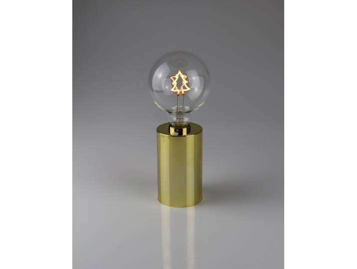 LED Dekoobjekt AM DESIGN Glühbirne mit Tannenbaum , gold, H:22,5cm L:9,5cm, Leuchten, LED Dekoobjekt, 9,5x22,5 cm