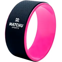 Matchu Sports Yoga-Rad - Schwarz/Pink - 13 cm - Ø 33 cm - ABS