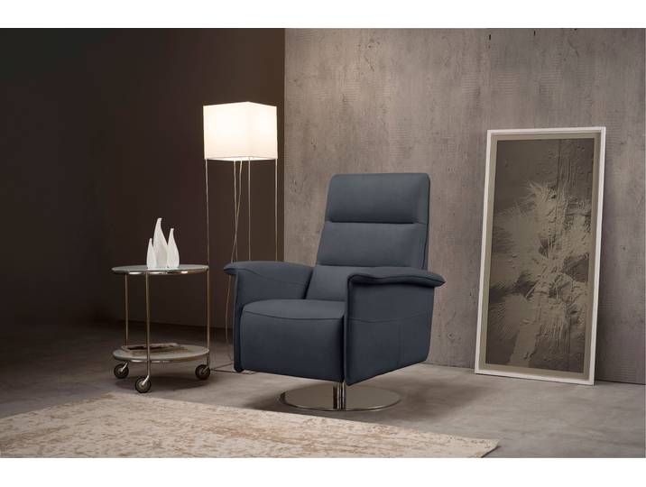 Drehbarer Relaxsessel, Luxus-Microfaser, Grau (Charcoal), 83×105×92 cm, Manuelle Relaxfunktion, Modern, EGOITALIANO