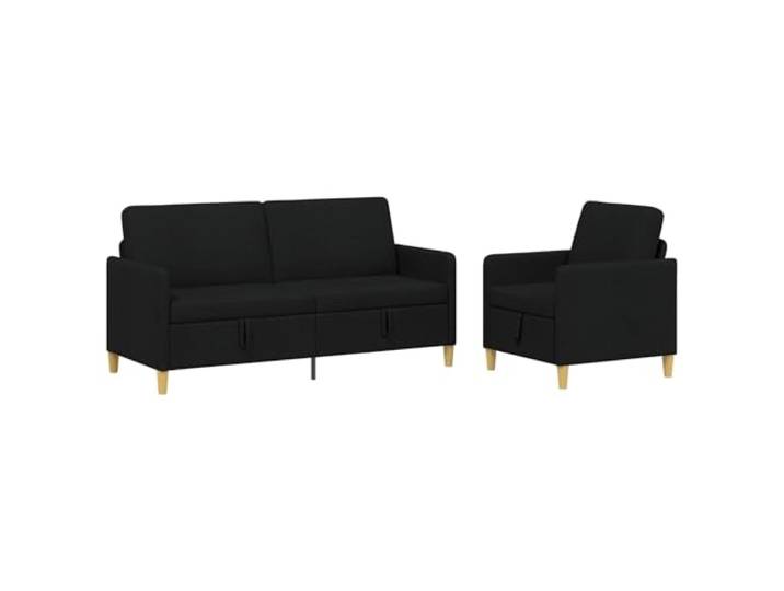 GHVBNMF Sofa Set mit Stauraum 2-Teilig Schwarz Polstersofa Modulsofa Praktisches Wohnzimmer Couch-Set mit integriertem Truhenfach, bequemem Schaumstoffpolster und pflegeleichten Bezügen.
