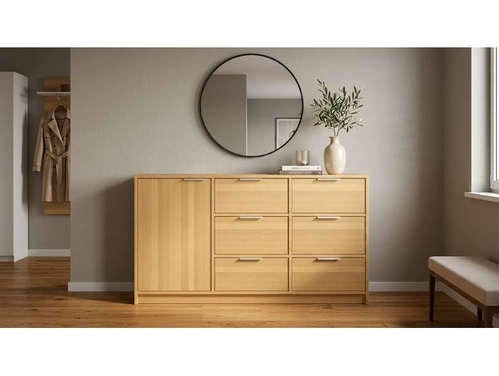 Moderne Holzkommode Buche Natur geölt