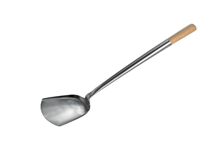 Woklöffel Moesta BBQ , silber (silberfarben), H:52cm, Edelstahl, Kochlöffel, Woklöffel