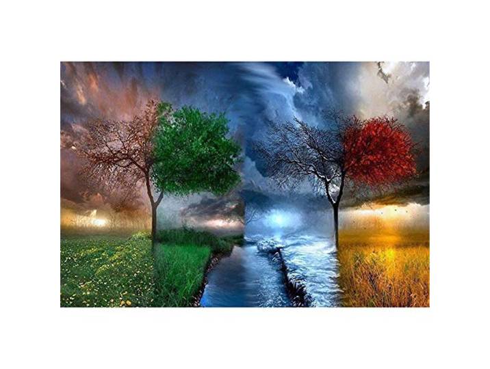 Puzzle 3000 Teile, Vier Jahreszeiten von Bäumen Puzzle Erwachsene 3000 Teile, Impossible Puzzle, Puzzle Kinder Mädchen, Geschicklichkeitsspiel für die ganze Familie, Puzzle Erwachsene 3000 Teile-48.0