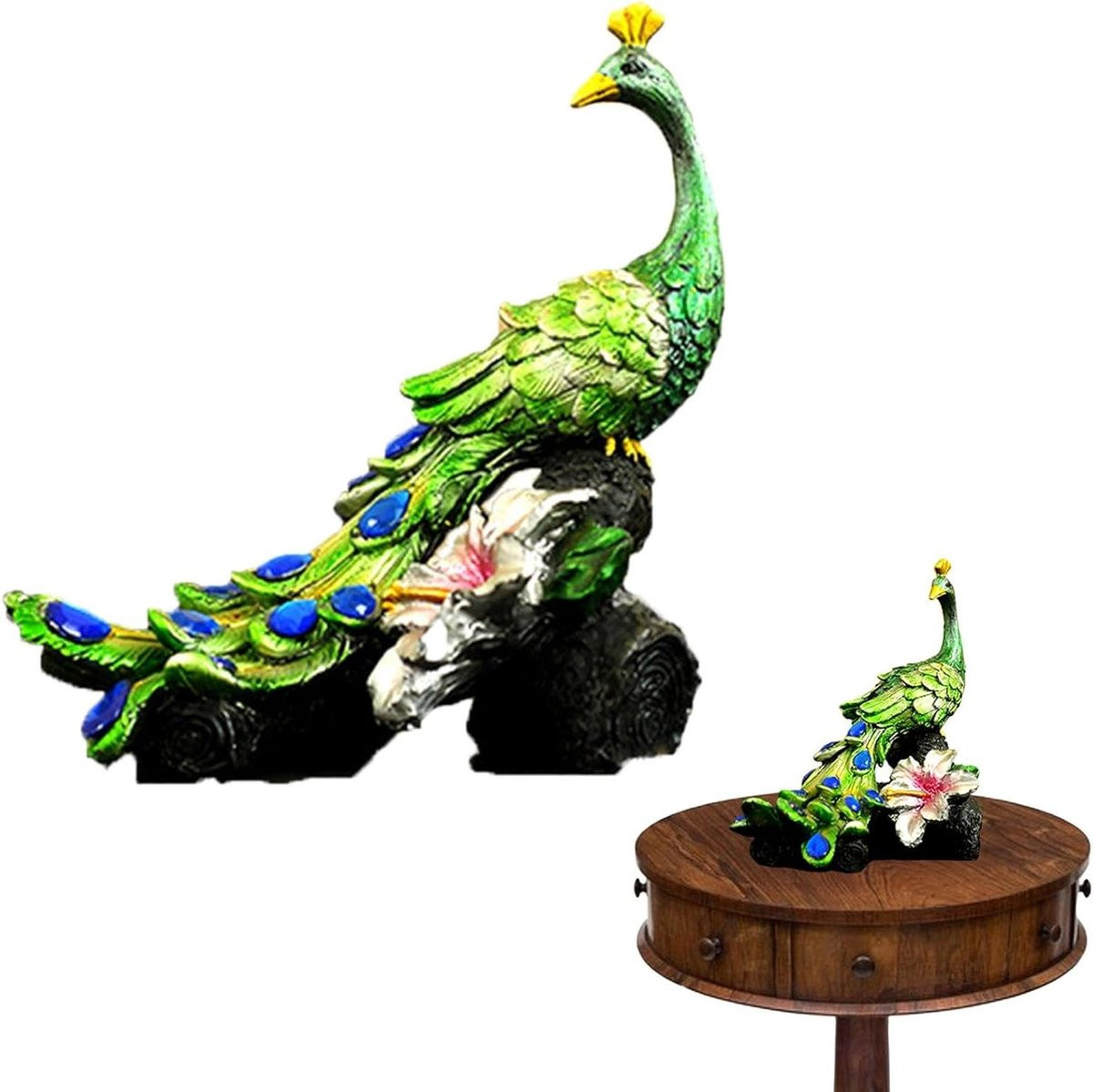 Handgemaakt Groen Hars Beeldje voor Decoratie - 14 x 13 cm
