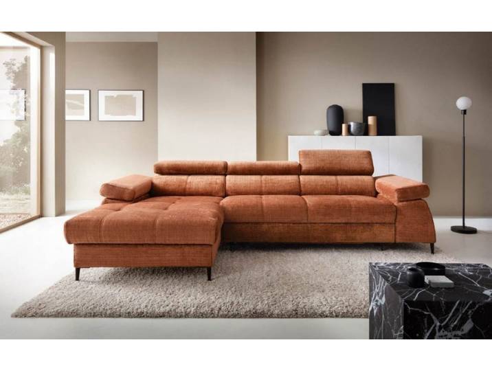 Designer Sofa Cordoba I mit Schlaf- und Klappfunktion - Rechts - Chenille - Luxusbetten24