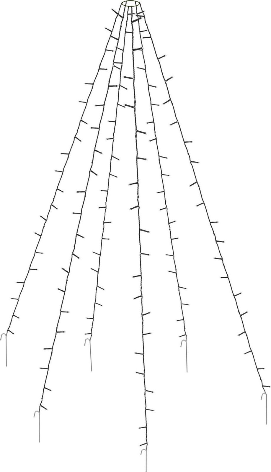 Spetebo LED-kerstboom en vlaggenmast lichtketting, Hoogte: 190 cm