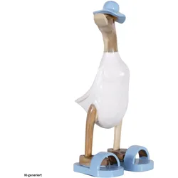 HTI-Living, Deko Figuren + Skulpturen, Dekoente Schlappi von Wolkenblau aus Holz 25 cm Hellblaue Dekoration