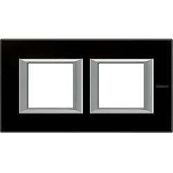 Legrand HA4802M2HVNN Abdeckrahmen AXOLUTE: 2-fach, 2 + 2 Module, Farbe: Nachtschwarz