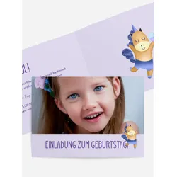 Geburtstagseinladung selbst gestalten mit Spruch und Fotos im Onlinedesigner bei Meine-Kartenmanufaktur.de
