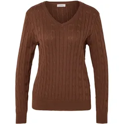Tchibo - Zopfstrickpullover - Damen - Gr. S - cognac