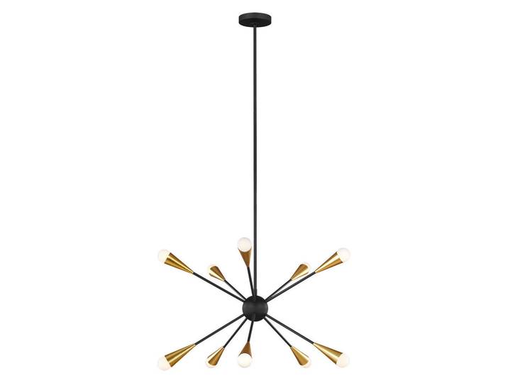 Elstead Lighting Kronleuchter, Schwarz, Metall, Glas, 47.7 cm, RoHS, Lampen & Leuchten, Innenbeleuchtung, Kronleuchter