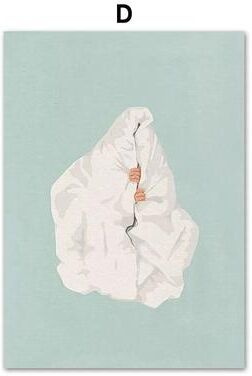 Inspired Finds Nordic Laundry Girl Canvas Wall Art Minimalist Bathroom And Living Room Decor d Minimal Conceptual Art 8.27x11.81in No Frame