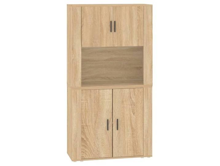 Buffet haut-Armoire de chambre - multi-rangement - Chêne sonoma - Bois d'ingénierie NEUF - BM 6288902