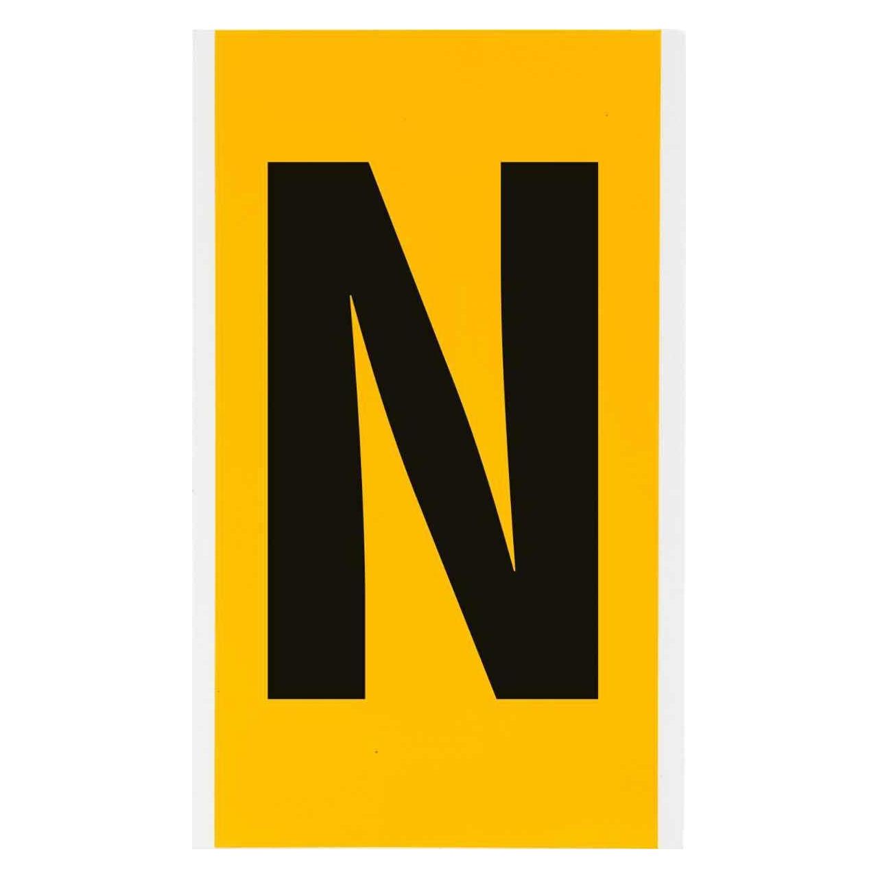 Brady B-946, 1570-N, Vinyl, Beschriftung: N, Schwarz auf Gelb, 127 x 228mm, Schrifthöhe 152mm(25 K (1570-N)