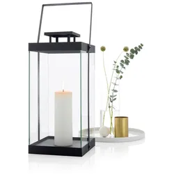 Laterne Finca black 46cm Stahl pulverbeschichtet
