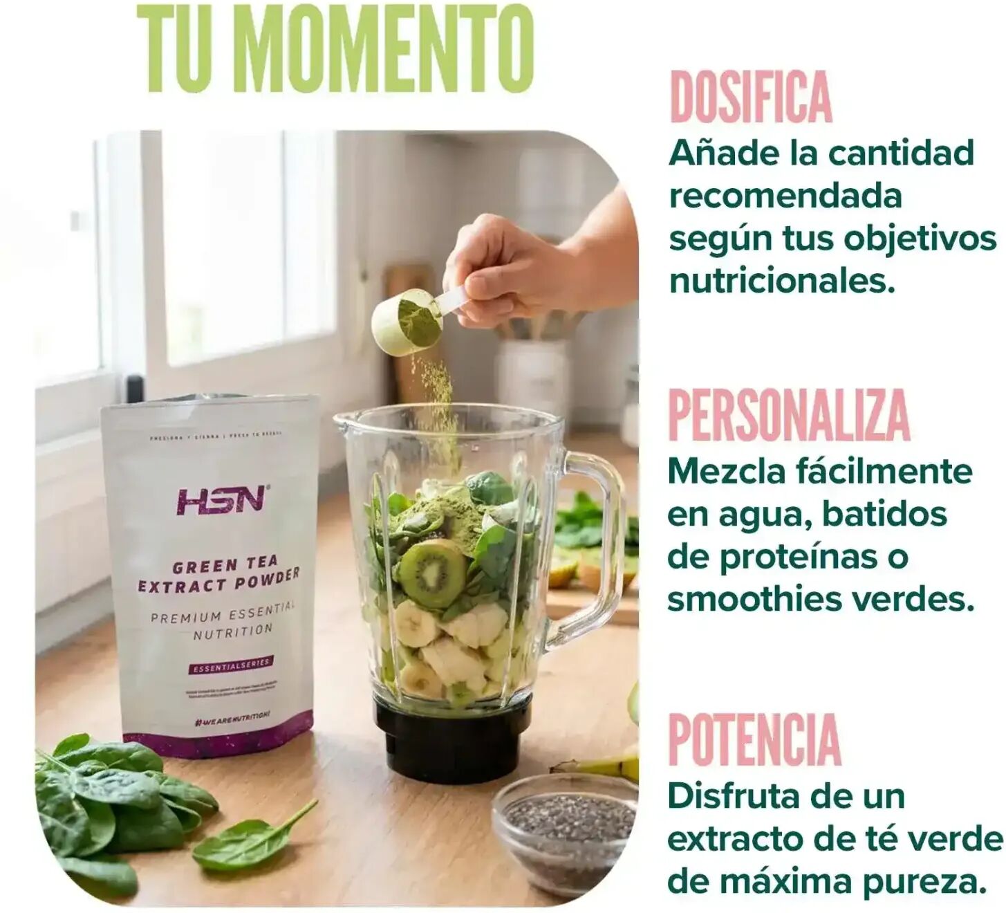 HSN Extracto de té verde (26:1) en polvo 150g - Plantas en bolsa - Polvo - 750  Servicios