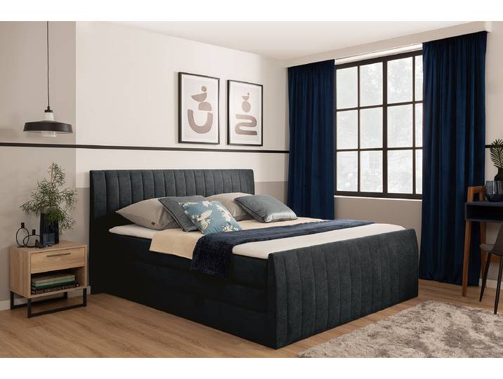 Boxspringbett Mandiba 180 x 200cm Microfaser Sole Grau