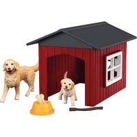 Farm World Hundehütte mit Goldenretrievern, Spielfigur