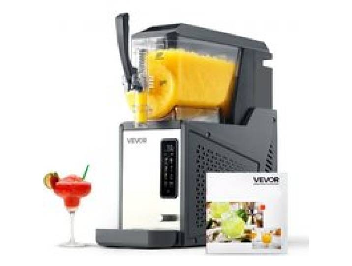 VEVOR Machine à Granité 4 L, Machine à Boissons Glacées avec Réservoir Unique, pour Granitas Margarita Milk-shake Restaurant Café Bar Maison, Distributeur de Boissons Frappées Nettoyage Automatique