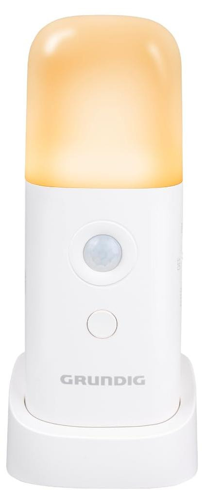 Grundig Draagbare LED Nachtlamp met Bewegingssensor - Warm Wit Licht - Oplaadbaar via USB-C - Wit