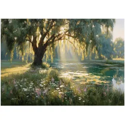 Leinwandbild ST869 Sunlit Willow Multicolor ca. 85x113cm