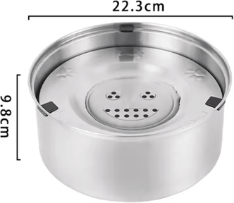 Inspire Curations SplashGuard Stainless Steel No Spill Pet Water Bowl 3l