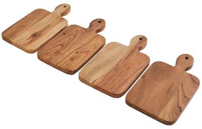 Fitz and Floyd Set of 4 Caleb Natural Paddle Boards, 7 Inch