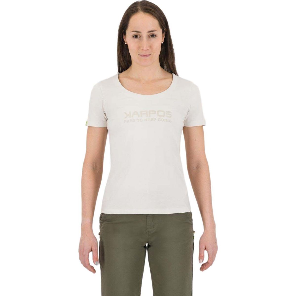 Karpos Loma Cotton W T-shirt vaporous gray/ writing print (163) M 2532092-163-M