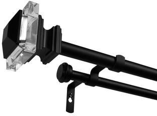 ATI Home Prism Double Curtain Rod and Finial Set