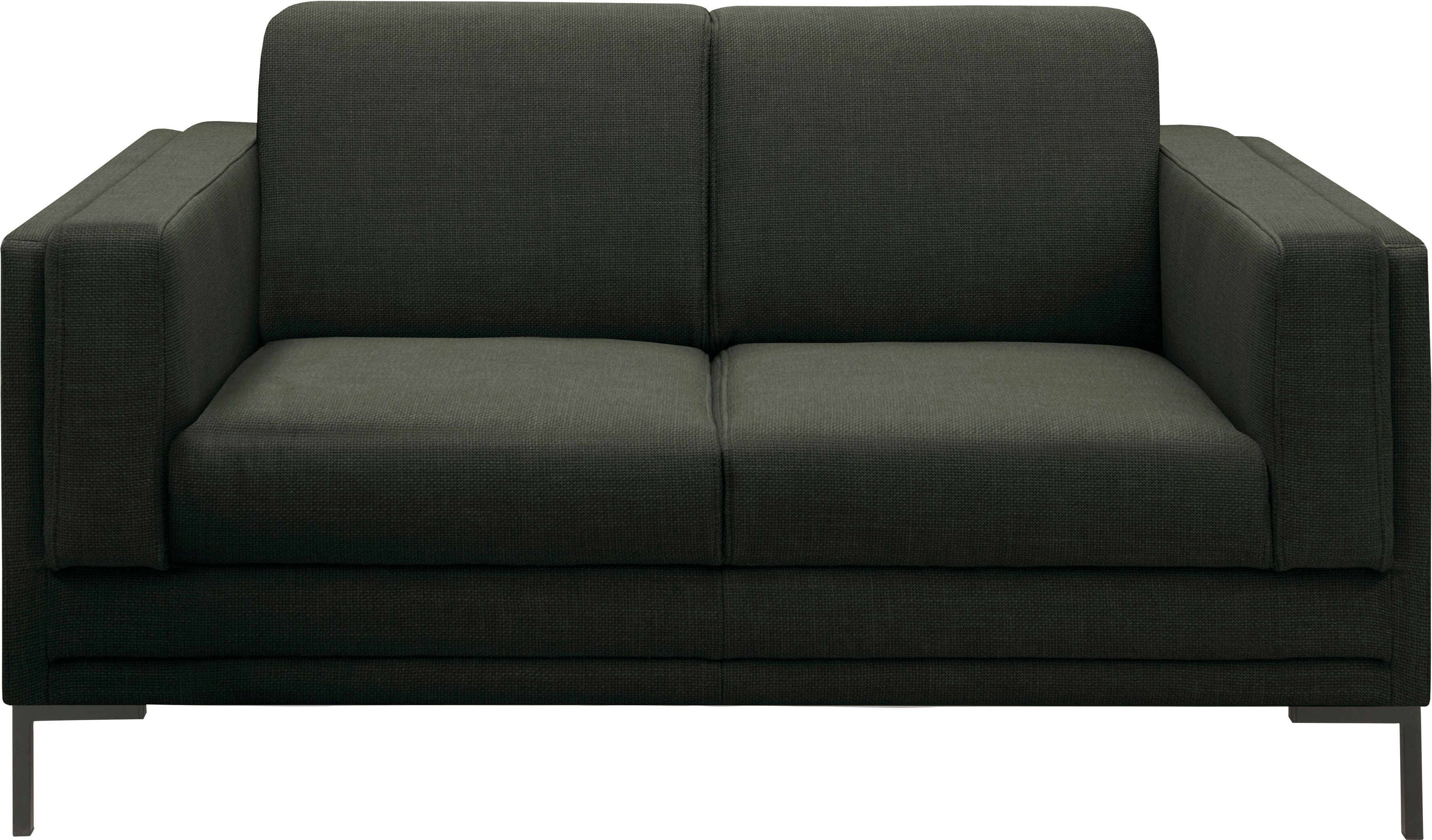 2-Sitzer "LOOKS VII", grün (dunkelgrün), B:155cm H:82cm T:90cm, 100% Polyester, LOOKS BY WOLFGANG JOOP, Sofas, 2-Sitzer, klare Linien, edles Design
