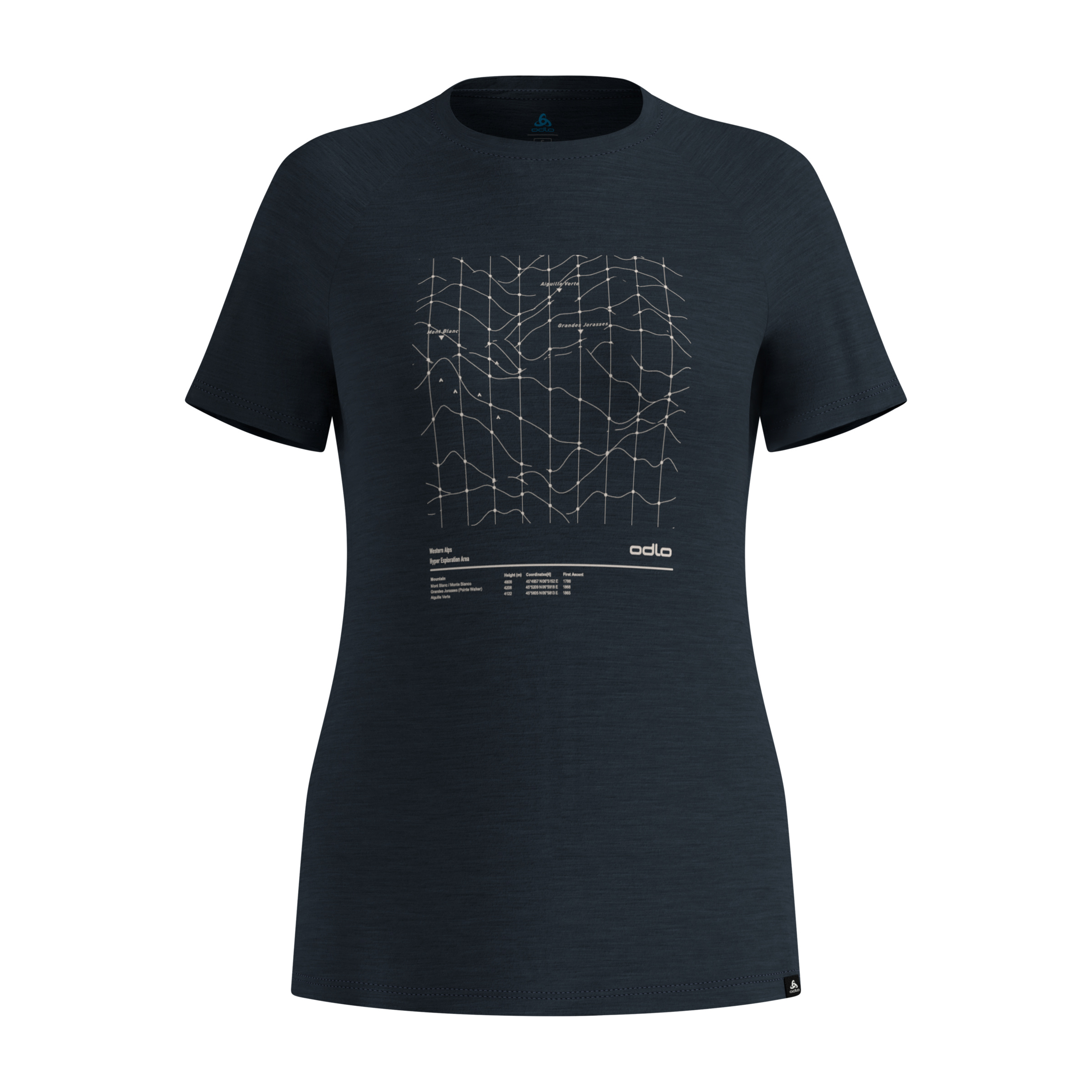 Odlo Merino Tencel Hyper Map Damen T-Shirts schwarz Größe S Camping Hautfreundlich Merinowolle | Lyocell (Tencel)