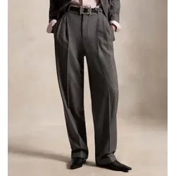 Polo Ralph Lauren für Damen. 211A10720001 Graue Bacall-Hose aus Wollgemisch (34), Lässig, Wolle, Klassisch