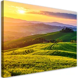 LEINWANDBILD Landschaft der Toskana Sonnenuntergang 100x70cm
