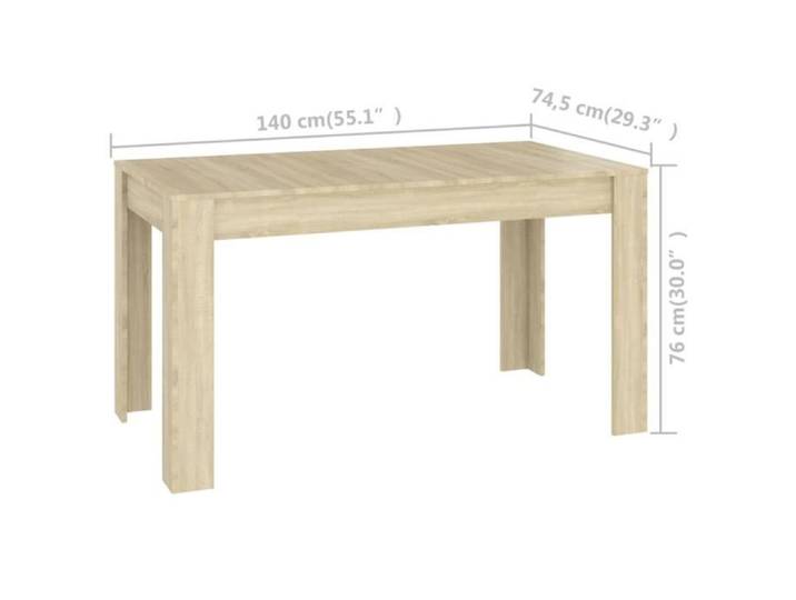 Table de salle à manger Chêne sonoma - KIMISS - 140x74 5x76 cm - Bois - Marron - Contemporain - Design