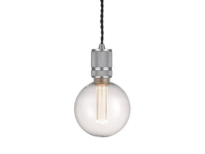 HALO Hängelampe, silber matt, Höhe 8 cm, E27 - Halo Design - Wohnzimmer - Aluminium - Einflammig