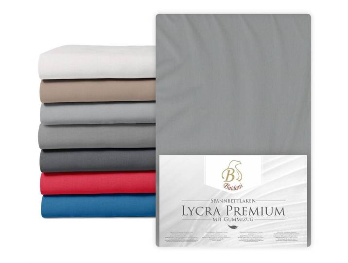 Premium Boxspring Bettlaken Lycra - 180x200 - Hellgrau - Luxusbetten24