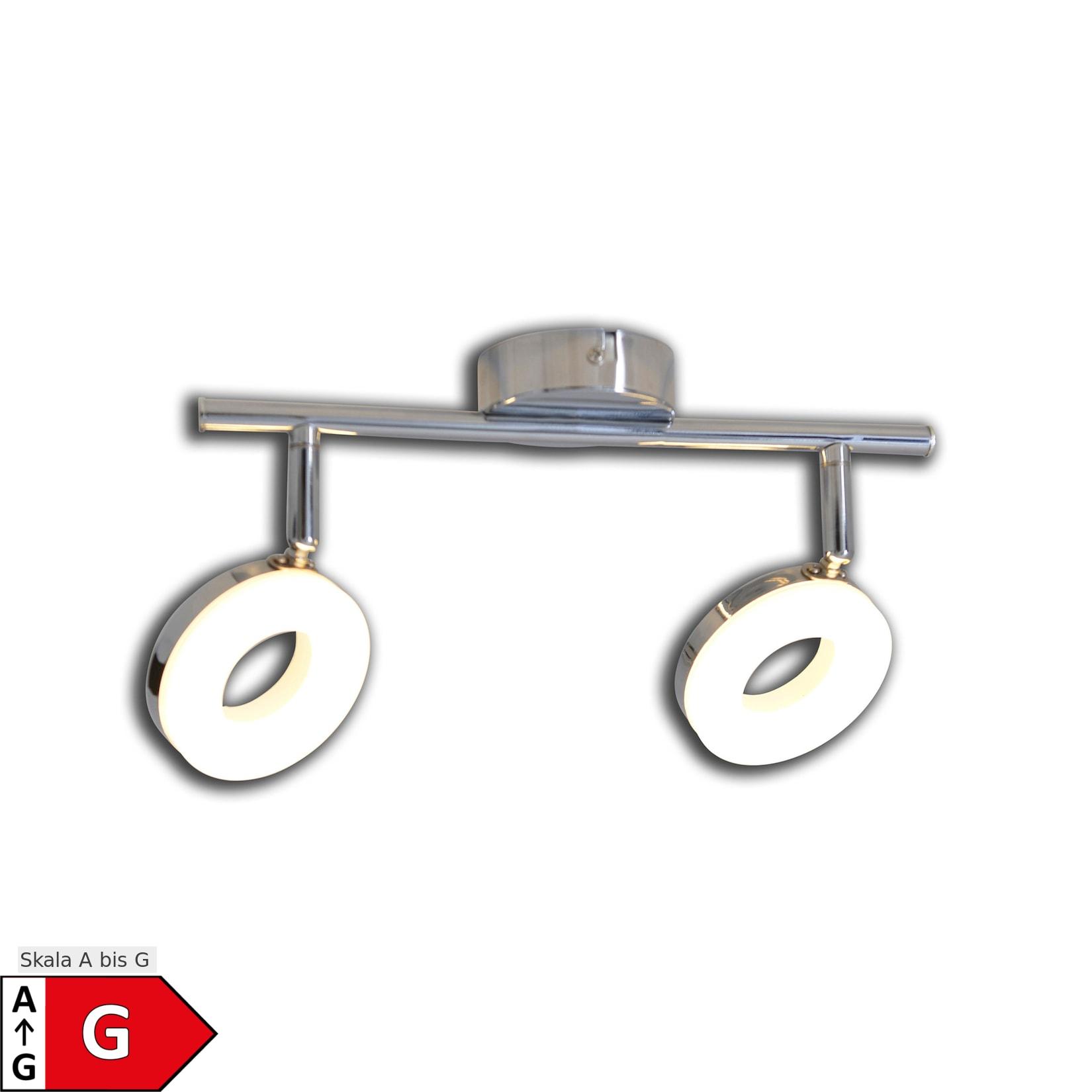 Näve 2er LED Wand-/Deckenspot L: 30cm chrom