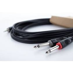 Cordial 14862 Audio Y-Adapter [1x Klinkenstecker 3.5 mm - 2x Klinkenstecker 6.3 mm (mono)] PVC-Mantel, Zwillingsleitung
